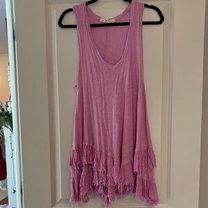 Free People Lavender Ruffle Hem Tank Top